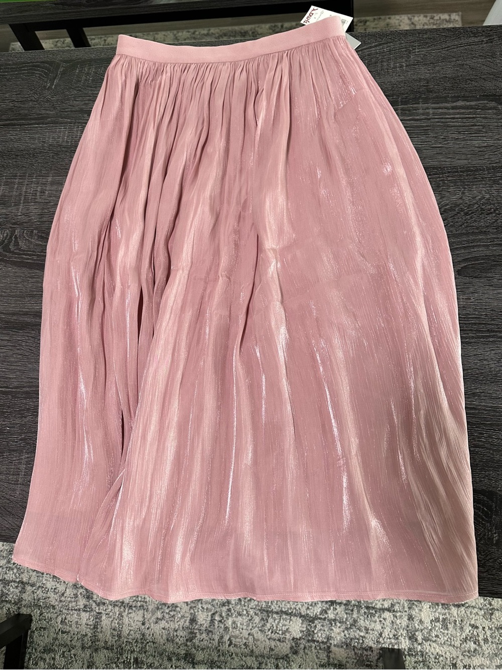 WD.NY Blush Pink Shimmer Pleated Skirt
